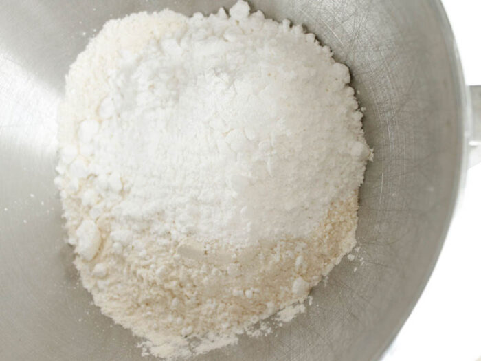 Dry ingredients in a mixing bowl