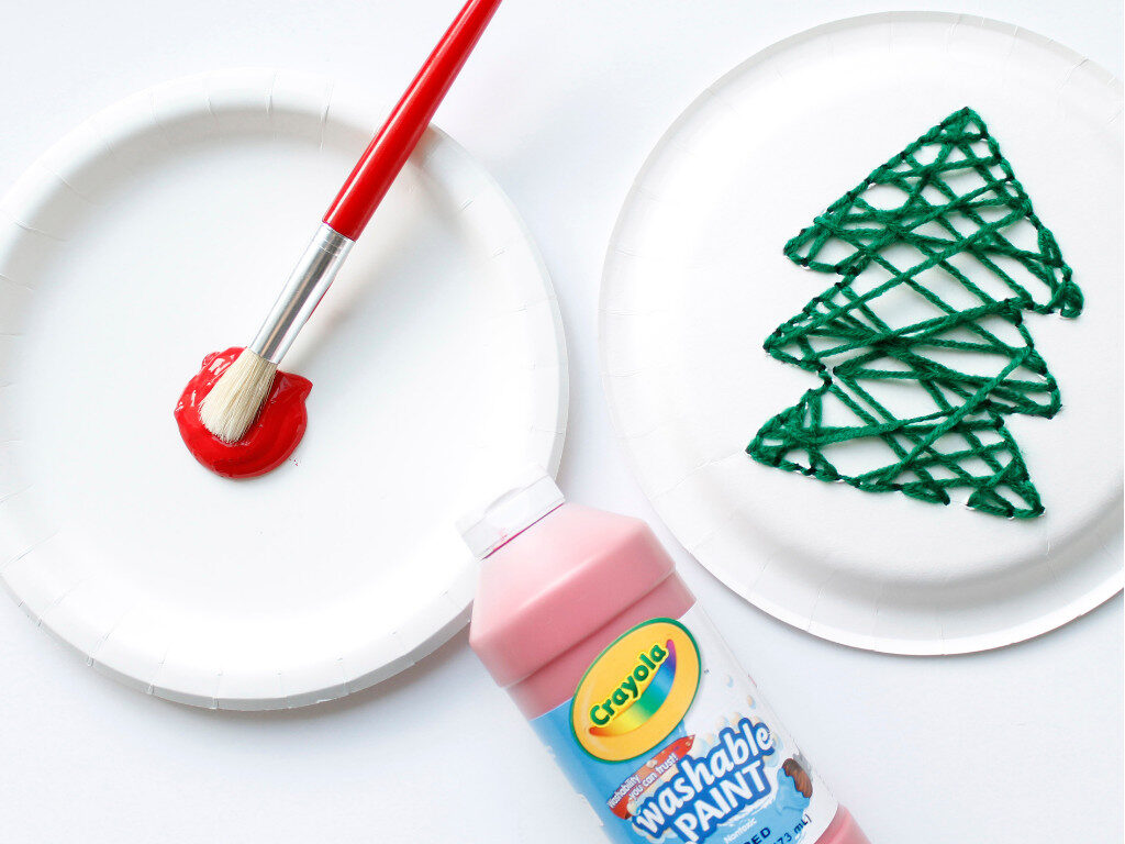 Hand-Sewn Paper Plate Christmas Tree Craft for Kids - The Crafting Chicks