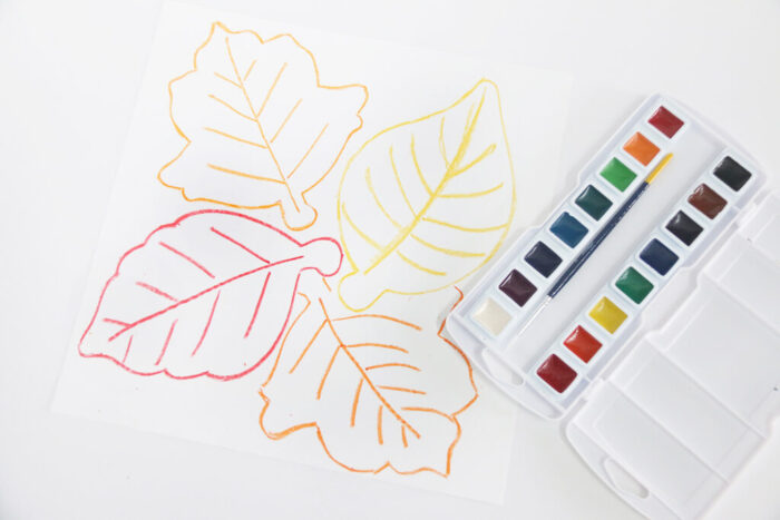 Crayon Resist Leaf Art for Kids - The Crafting Chicks